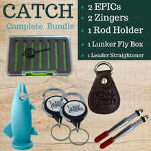 Load image into Gallery viewer, CATCH Lunker Bundle: 2 EPIC + 2 Zingers + Rod Holder + Fly Straightener + Fly Box - The Knot Kneedle
