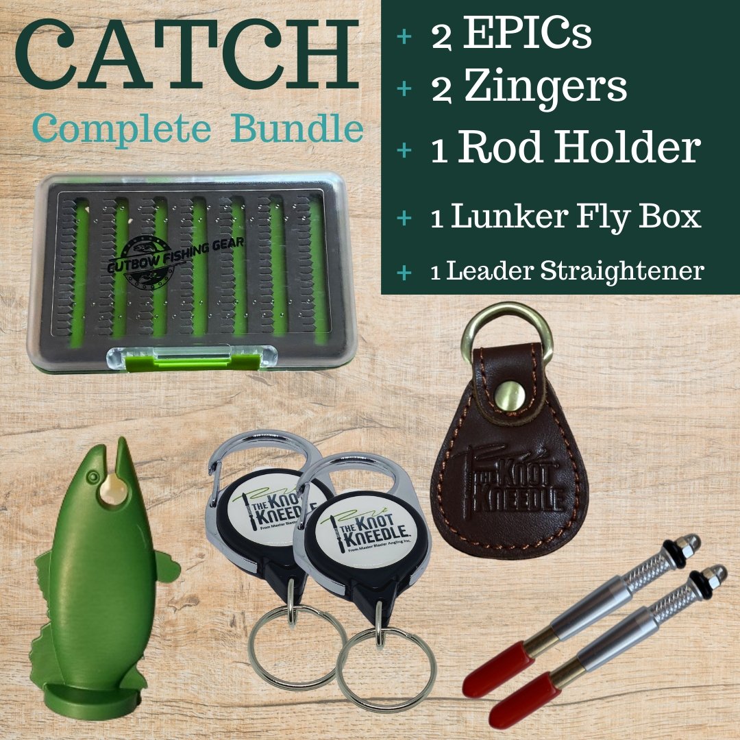 CATCH Lunker Bundle: 2 EPIC + 2 Zingers + Rod Holder + Fly Straightener +  Fly Box
