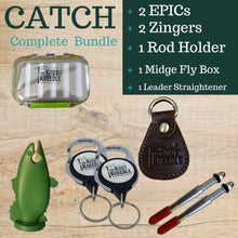 Load image into Gallery viewer, CATCH Midge Bundle: 2 EPIC + 2 Zingers + Rod Holder + Fly Straightener + Fly Box - The Knot Kneedle
