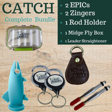 Load image into Gallery viewer, CATCH Midge Bundle: 2 EPIC + 2 Zingers + Rod Holder + Fly Straightener + Fly Box - The Knot Kneedle
